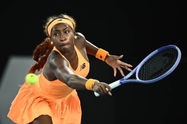 TENNIS AUSTRALIAN OPEN, Coco Gauff of USA in action during the Women™s quarter final match against Elina Svitolina of Ukraine on day 10 of the 2026 Australian Open tennis tournament at Melbourne Park in Melbourne, Tuesday, January 27, 2026. ( NO ARCHIVING MELBOURNE VICTORIA AUSTRALIA  Copyright: xJOELxCARRETTx 20260127116537957624