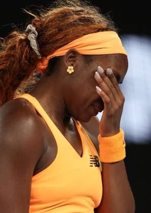 Coco Gauff dejected during her quarter-final match Australian Open tennis tournament, Day Ten, Melbourne Park, Australia - 27 Jan 2026Melbourne Melbourne Park Victoria (VIC) Australia  Copyright: xEllaxLing Shutterstockx 16403664ak