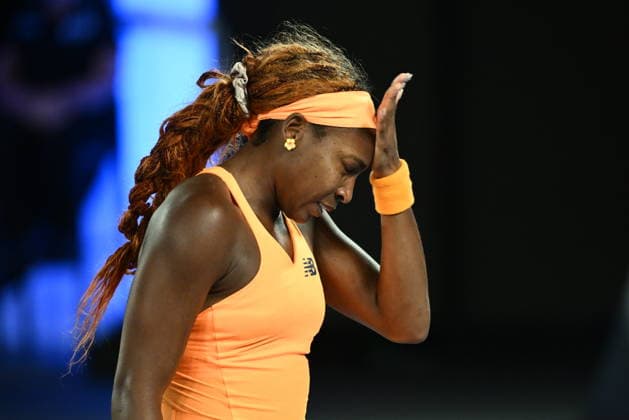 TENNIS AUSTRALIAN OPEN, Coco Gauff of USA reacts during the Women™s quarter final match against Elina Svitolina of Ukraine on day 10 of the 2026 Australian Open tennis tournament at Melbourne Park in Melbourne, Tuesday, January 27, 2026. ( NO ARCHIVING MELBOURNE VICTORIA AUSTRALIA  Copyright: xJOELxCARRETTx 20260127167270303061