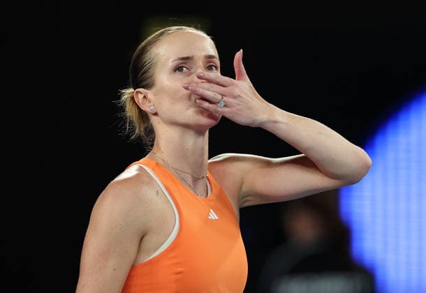 Elina Svitolina celebrates victory in her quarter-final match Australian Open tennis tournament, Day Ten, Melbourne Park, Australia - 27 Jan 2026Melbourne Melbourne Park Victoria (VIC) Australia  Copyright: xEllaxLing Shutterstockx 16403664at