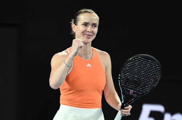 TENNIS AUSTRALIAN OPEN, Elina Svitolina of Ukraine celebrates winning the Women™s quarter final match against Coco Gauff of USA on day 10 of the 2026 Australian Open tennis tournament at Melbourne Park in Melbourne, Tuesday, January 27, 2026. ( NO ARCHIVING MELBOURNE VICTORIA AUSTRALIA  Copyright: xJOELxCARRETTx 20260127162796024499