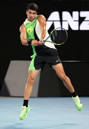 Carlos Alcaraz during his quarter-final match Australian Open tennis tournament, Day Ten, Melbourne Park, Australia - 27 Jan 2026Melbourne Melbourne Park Victoria (VIC) Australia  Copyright: xEllaxLing Shutterstockx 16403664bl