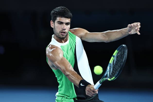 Carlos Alcaraz, ESP, during quarterfinals at 2026 Australian Open in Melbourne, 27 01 2026