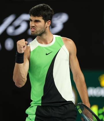 Carlos Alcaraz during his quarter final match Australian Open tennis tournament, Day Ten, Melbourne Park, Australia - 27 Jan 2026Melbourne Melbourne Park Victoria (VIC) Australia  Copyright: xRachelxBach Shutterstockx 16403663ft