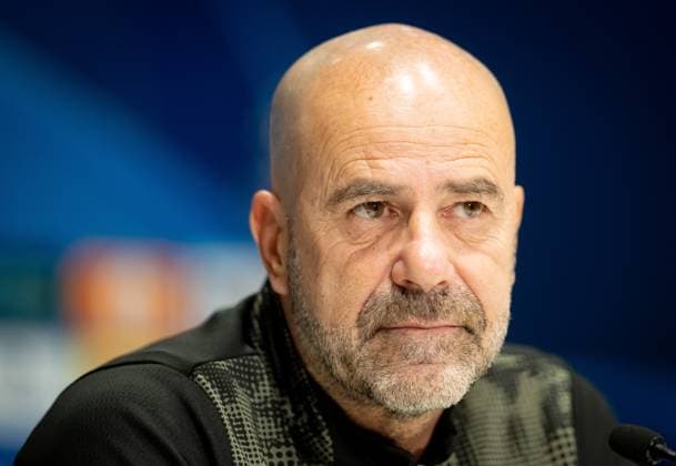 EINDHOVEN - PSV Eindhoven coach Peter Bosz during a press conference, PK, Pressekonferenz at the Philips Stadium on the day before the Champions League match against Bayern Munich. IRIS VAN DEN BROEK ANP xVIxANPxSportx xxANPxIVx 548753429 originalFilename: 548753429.jpg
