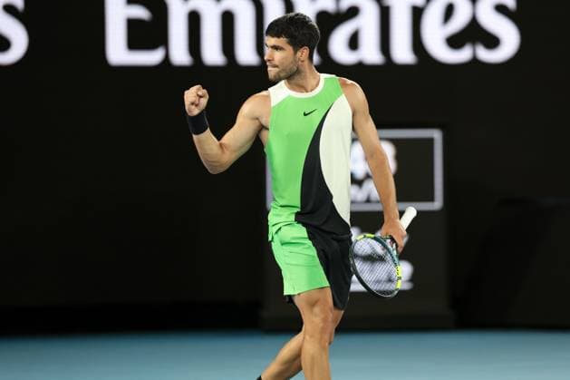 Carlos Alcaraz during his quarter final match Australian Open tennis tournament, Day Ten, Melbourne Park, Australia - 27 Jan 2026Melbourne Melbourne Park Victoria (VIC) Australia  Copyright: xRachelxBach Shutterstockx 16403663gu