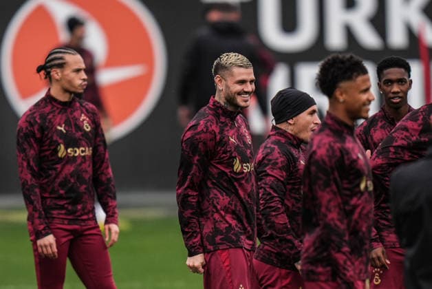 Galatasaray complete preparations for UEFA Champions League clash against Manchester City ISTANBUL, TURKIYE - JANUARY 27: Leroy Sane (L) and Icardi (2nd L) take part in a training session at Kemerburgaz Metin Oktay Facilities in Istanbul, Turkiye on January 27, 2026. Galatasaray completed their preparations under the supervision of head coach Okan Buruk ahead of the UEFA Champions League Week 8 away match against Manchester City. Hakan Akgun Anadolu Istanbul Turkey. Editorial use only. Please get in touch for any other usage.  Copyright: x2026xAnadoluxHakanxAkgunx