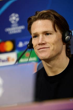 Napoli s Scott McTominay During the Napoli-Chelsea Champions League press conference, PK, Pressekonferenz in the press room at the Diego Armando Maradona Stadium on January 27, 2026.  Copyright: xAlessandroxGarofalo LaPressex