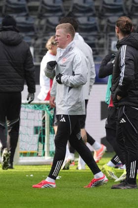 Jonathan Burkardt Eintracht Frankfurt Frankfurt 27 01 2026 Eintracht Frankfurt final training, Deutsche Bank Park, Matchday 8 Champions League