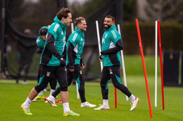 Football - UEFA Champions League - Liverpool FC v QarabaÄü FK - MD-1 LIVERPOOL, ENGLAND - Tuesday, January 27, 2026: Liverpool s Mohamed Salah during a training session at the AXA Training Centre ahead of the UEFA Champions League match between Liverpool FC and QarabaÄü FK. (Photo by David Rawcliffe Propaganda) LIVERPOOL AXA Training Centre MERSEYSIDE ENGLAND  Copyright: xDavidxRawcliffex P2026-01-27-Liverpool_ Qarabag_MD-1-12
