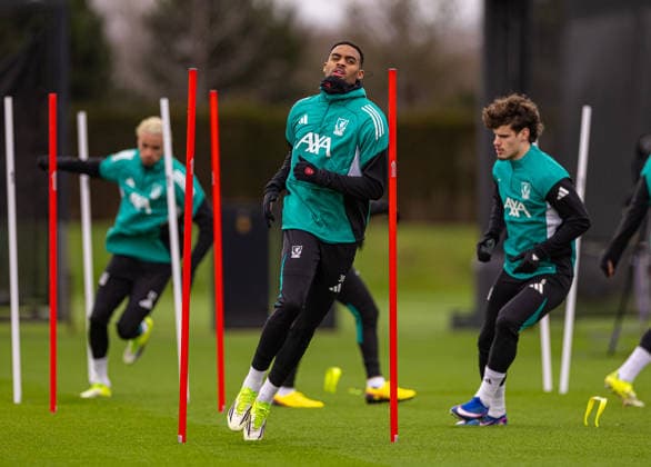 Football - UEFA Champions League - Liverpool FC v QarabaÄü FK - MD-1 LIVERPOOL, ENGLAND - Tuesday, January 27, 2026: Liverpool s Ryan Gravenberch during a training session at the AXA Training Centre ahead of the UEFA Champions League match between Liverpool FC and QarabaÄü FK. (Photo by David Rawcliffe Propaganda) LIVERPOOL AXA Training Centre MERSEYSIDE ENGLAND  Copyright: xDavidxRawcliffex P2026-01-27-Liverpool_ Qarabag_MD-1-24