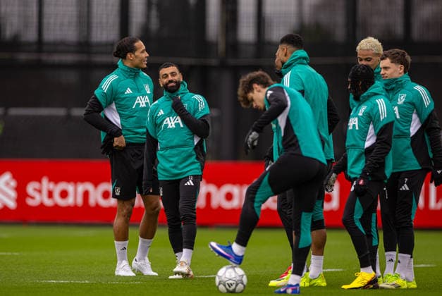 Football - UEFA Champions League - Liverpool FC v QarabaÄü FK - MD-1 LIVERPOOL, ENGLAND - Tuesday, January 27, 2026: Liverpool s Mohamed Salah during a training session at the AXA Training Centre ahead of the UEFA Champions League match between Liverpool FC and QarabaÄü FK. (Photo by David Rawcliffe Propaganda) LIVERPOOL AXA Training Centre MERSEYSIDE ENGLAND  Copyright: xDavidxRawcliffex P2026-01-27-Liverpool_ Qarabag_MD-1-29