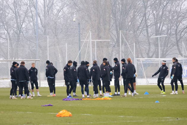 DEU, DFL, 2 FBL Hertha BSC, Training, 27 01 2026, Sportforum, Berlin, DEU, DFL, 2 FBL Hertha BSC, Training, im Bild Hertha Spielerkreis DFL regulations prohibit any use of Photographs as image sequences and or quasi video nordphotoxGmbHx xEngler nph00076