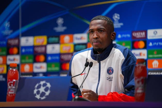 Ahead of PSG v Newcastle United FC - UEFA Champions League AUXERRE, FRANCE - JANUARY 27: Willian Pacho of Paris Saint-Germain attends a Paris Saint-Germain press conference, PK, Pressekonferenz at the Campus PSG in Poissy, France, on January 27, 2026. Maxime Delacroix Anadolu Poissy France. Editorial use only. Please get in touch for any other usage.  Copyright: x2026xAnadoluxMaximexDelacroixx