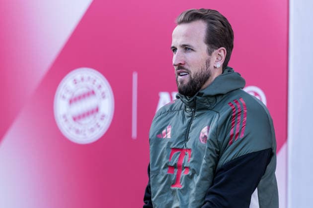 MUENCHEN, GERMANY - JANUARY 27: Harry Kane (FC Bayern Muenchen, 9) during the MD-1 practice session before the UEFA Champions league match between PSV Eindhoven and FC Bayern Muenchen on matchday 8 of the UEFA Champions League at Trainingsgelaende an der Saebenerstr. on January 27, 2026 in Muenchen, Germany. Bavaria Germany Copyright: xSteffiexWunderlx