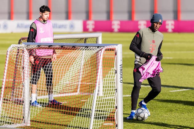 MUENCHEN, GERMANY - JANUARY 27: Nicolas Jackson (FC Bayern Muenchen, 11) during the MD-1 practice session before the UEFA Champions league match between PSV Eindhoven and FC Bayern Muenchen on matchday 8 of the UEFA Champions League at Trainingsgelaende an der Saebenerstr. on January 27, 2026 in Muenchen, Germany. Bavaria Germany Copyright: xSteffiexWunderlx