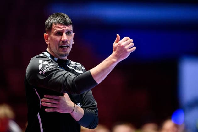 260127 Head coach Andre Schmid of Switzerland during the EHF European Handball Championship main round match between Switzerland and Iceland on January 27, 2026 in Malmö Photo Petter Arvidson BILDBYRAN kod PA PA1140 handball handball handballs em 2026 schweiz island ehf european handball championship switzerland iceland bbeng  Copyright: PETTERxARVIDSON BB260127PA021