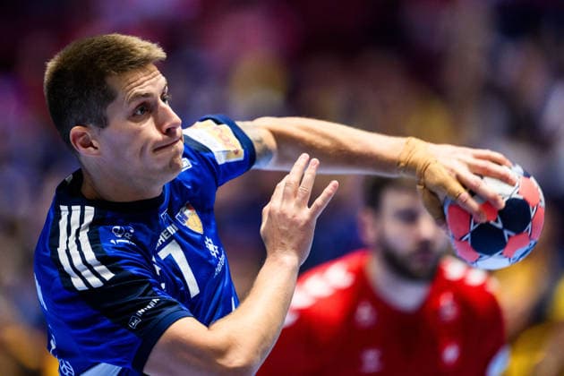260127 Viggo Kristjansson of Iceland during the EHF European Handball Championship main round match between Switzerland and Iceland on January 27, 2026 in Malmö Photo Petter Arvidson BILDBYRAN kod PA PA1140 handball handball handballs em 2026 schweiz island ehf european handball championship switzerland iceland bbeng  Copyright: PETTERxARVIDSON BB260127PA033