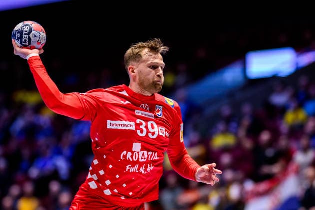 260127 David Mandic of Croatia during the EHF European Handball Championship main round match between Slovenia and Croatia on January 27, 2026 in Malmö Photo Petter Arvidson BILDBYRAN kod PA PA1141 handball handball handballs em 2026 slovenien slovenia croatia kroatien ehf european handball championship bbeng grappa33  Copyright: PETTERxARVIDSON BB260127PA080