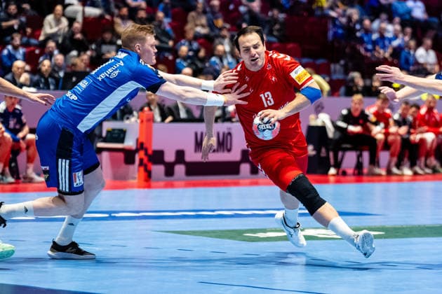Switzerland v Iceland, EHF EURO 2026, Malmo, Sweden Malmo, Sweden. 27th of January, 2026. Michael Kusio (13) of Switzerland seen during the mens EHF Euro 2026 match between Switzerland and Iceland at Malmo Arena in Malmo. Sweden, Malmo, Malmö Arena  Copyright: xGonzalesxPhoto TobiasxJorgensenx