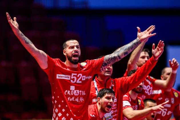 260127 Leon Susnja of Croatia during the EHF European Handball Championship main round match between Slovenia and Croatia on January 27, 2026 in Malmö Photo Petter Arvidson BILDBYRAN kod PA PA1141 handball handball handballs em 2026 slovenien slovenia croatia kroatien ehf european handball championship bbeng grappa33  Copyright: PETTERxARVIDSON BB260127PA086