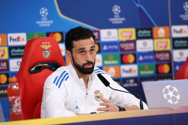 FBL UEFA Champions League 2025 26 press conference SL Benfica Real Madrid coach Alvaro Arbeloa Real Madrid during the press conference before the UEFA Champions League 2025 26 League Phase MD8 match between Sport Lisboa e Benfica and Real Madrid at Estadio da Luz on 27 January 2026 in Lisbon, Portugal Copyright: JoaquimxFerreira