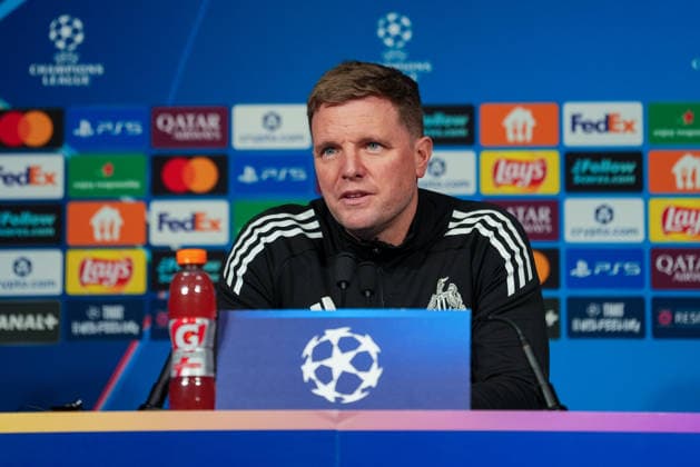 Newcastle United press conference, PK, Pressekonferenz AUXERRE, FRANCE - JANUARY 23: Eddie Howe, Head coach of Newcastle United FC during the Newcastle United FCpress conference at Parc des Princes in Paris France on January 27, 2026. Maxime Delacroix Anadolu Paris France. Editorial use only. Please get in touch for any other usage.  Copyright: x2026xAnadoluxMaximexDelacroixx