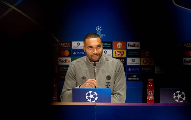 EINDHOVEN - Bayern Munich s Jonathan Tah during a press conference, PK, Pressekonferenz at the Philips Stadium on the day before the Champions League match against Bayern Munich. IRIS VAN DEN BROEK ANP xVIxANPxSportx xxANPxIVx 548798237 originalFilename: 548798237.jpg