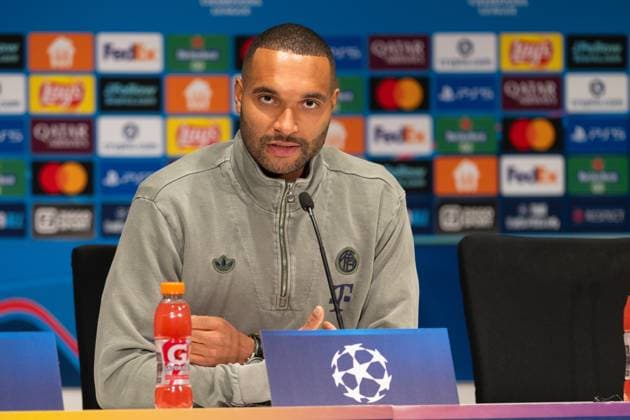 Jonathan Tah 4 FC Bayern Muenchen at the press conference before the match PSV Eindhoven vs FC Bayern Muenchen, Soccer, Champions League, Matchday 8, 27 01 2026 Copyright: xkolbert-press MarkusxVerwimpx