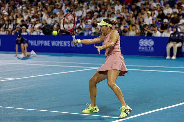 Philippine Women s Open - Day two Tatjana Maria of Germany in action against Leolia Jeanjean of France during day two of the Philippine Women s Open in Manila, Philippines on January 27, 2026. The Philippine Women s Open runs from January 26 to 31 2026. MANILA Philippines  Copyright: xMATRIXxIMAGESx xMARKxCRISTINOx
