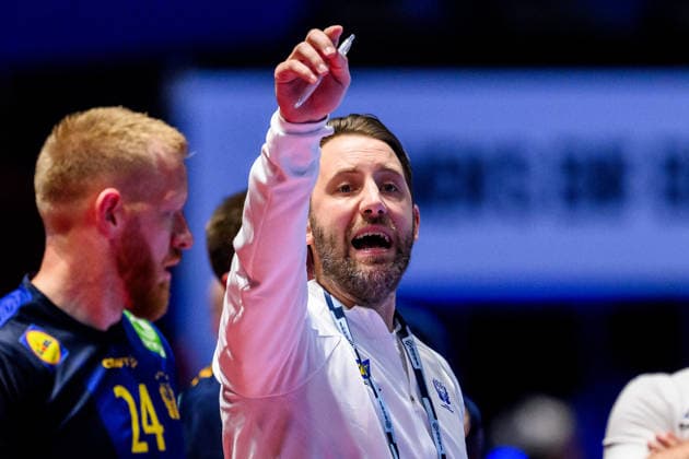 260127 Assistant coach Patrik Fahlgren during the EHF European Handball Championship main round match between Sweden and Hungary on January 27, 2026 in Malmö Photo Petter Arvidson BILDBYRAN kod PA PA1142 handball handball handballs em 2026 sverige sweden hungary ehf european handball championship ungern bbeng  Copyright: PETTERxARVIDSON BB260127PA167