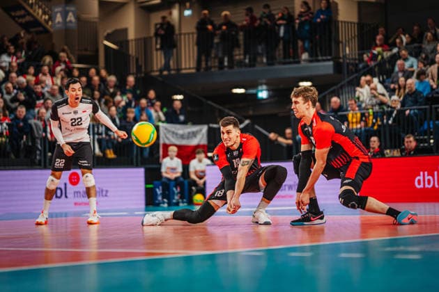 Volleyball Men CEV Champions League 2026 SVG Lüneburg vs Asseco Resovia Rzeszow 27 01 2026 Klemen Cebulj 18 Asseco Resovia Rzeszow at the reception