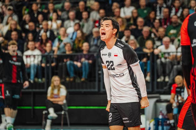Volleyball Men CEV Champions League 2026 SVG Lüneburg vs Asseco Resovia Rzeszow 27 01 2026 Erik Shoji 22 Asseco Resovia Rzeszow cheers