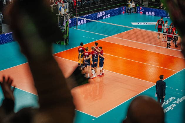 Volleyball Men CEV Champions League 2026 SVG Lüneburg vs Asseco Resovia Rzeszow 27 01 2026 The SVG Lüneburg team celebrates