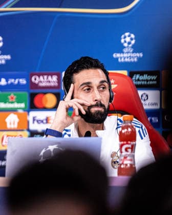 January 27, 2026, Lisboa, Lisboa, Portugal: Alvaro Arbeloa Head Coach of Real Madrid CF talks during press conference, PK, Pressekonferenz prior to the UEFA Champions League match between SL Benfica and Real Madrid CF at Estadio da Luz on January 27, 2026 in Lisbon, Portugal. Lisboa Portugal - ZUMAp267 20260127_zsp_p267_056 Copyright: xDavidexPuglisix
