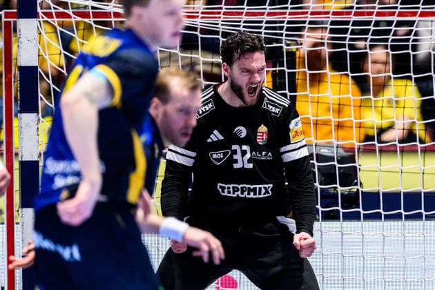 260127 Goalkeeper Kristof Laszlo Palasics of Hungary celebrates during the EHF European Handball Championship main round match between Sweden and Hungary on January 27, 2026 in Malmö. Photo: Petter Arvidson BILDBYRAN kod PA PA1142 handball handboll handball handbolls-em 2026 sverige sweden hungary ehf european handball championship ungern bbeng jubel *** 260127 Goalkeeper Kristof Laszlo Palasics of Hungary celebrates during the EHF European Handball Championship main round match between Sweden and Hungary on January 27, 2026 in Malmö Photo Petter Arvidson BILDBYRAN kod PA PA1142 handball handball handball handballs em 2026 sverige sweden hungary ehf european handball championship ungern bbeng jubel  Copyright: PETTERxARVIDSON BB260127PA216