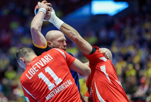 Sweden v Hungary - MenÂ s EHF EURO 2026 MALMO, SWEDEN - JANUARY 27: Oscar Bergendahl of Sweden in action during the Men s EHF Euro 2026 match between Sweden adn Hungary at Malmo Arena on January 27, 2026 in Malmo, Sweden.  SanjinxStrukic PIXSELL