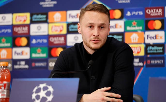 Monaco, Monte Carlo January 28, 2026 AS Monaco vs Juventus Football Club, Turin, UEFA Champions League Press Conference with dutch midfielder Teun Koopmeiners Press Conference AS Monaco Juventus Football Club, UEFA Champions League