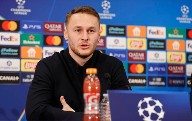 Monaco, Monte Carlo January 28, 2026 AS Monaco vs Juventus Football Club, Turin, UEFA Champions League Press Conference with dutch midfielder Teun Koopmeiners Press Conference AS Monaco Juventus Football Club, UEFA Champions League