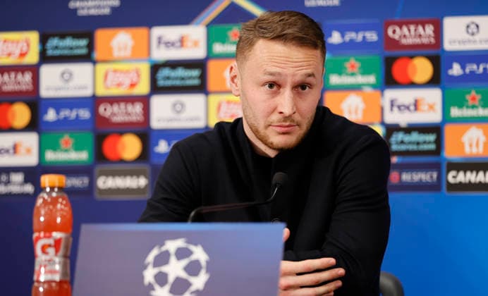 Monaco, Monte Carlo January 28, 2026 AS Monaco vs Juventus Football Club, Turin, UEFA Champions League Press Conference with dutch midfielder Teun Koopmeiners Press Conference AS Monaco Juventus Football Club, UEFA Champions League
