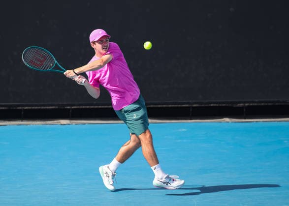 Flynn Thomas SUI , Boys Singles, Boys Singles, Australian Open 2026 Melbourne Park, Melbourne, Victoria, Australia Copyright: xJuergenxHasenkopfx