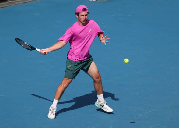 Flynn Thomas SUI , Boys Singles, Boys Singles, Australian Open 2026 Melbourne Park, Melbourne, Victoria, Australia Copyright: xJuergenxHasenkopfx