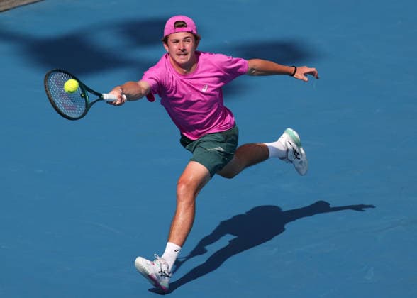 Flynn Thomas SUI , Boys Singles, Boys Singles, Australian Open 2026 Melbourne Park, Melbourne, Victoria, Australia Copyright: xJuergenxHasenkopfx