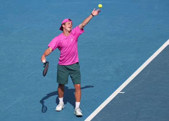 Flynn Thomas SUI , Boys Singles, Boys Singles, Australian Open 2026 Melbourne Park, Melbourne, Victoria, Australia Copyright: xJuergenxHasenkopfx