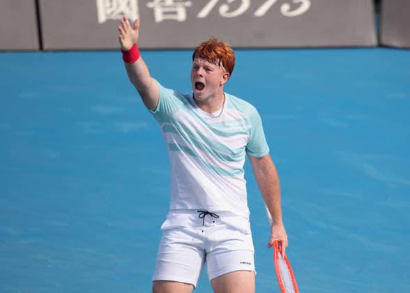 Jamie Mackenzie GER cheers, jubilation, joy, emotion, Boys Singles, Boys Singles, Australian Open 2026 Melbourne Park, Melbourne, Victoria, Australia Copyright: xJuergenxHasenkopfx