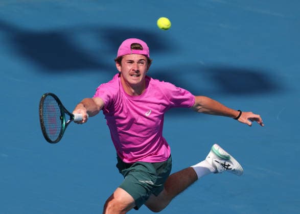Flynn Thomas SUI , Boys Singles, Boys Singles, Australian Open 2026 Melbourne Park, Melbourne, Victoria, Australia Copyright: xJuergenxHasenkopfx