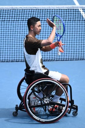 TENNIS AUSTRALIAN OPEN, Tokito Oda of Japan in action during the men™s round 1 wheelchair singles match against Casey Ratzlaff of the USA on day 11 of the 2026 Australian Open tennis tournament at Melbourne Park in Melbourne, Wednesday, January 22, 2026. ( NO ARCHIVING MELBOURNE VICTORIA AUSTRALIA  Copyright: xJOELxCARRETTx 20260128184428402781