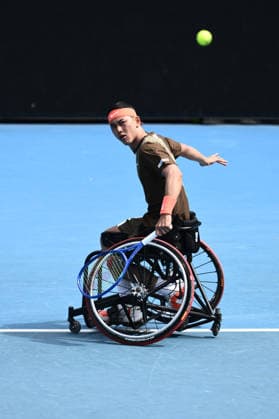TENNIS AUSTRALIAN OPEN, Tokito Oda of Japan in action during the men™s round 1 wheelchair singles match against Casey Ratzlaff of the USA on day 11 of the 2026 Australian Open tennis tournament at Melbourne Park in Melbourne, Wednesday, January 22, 2026. ( NO ARCHIVING MELBOURNE VICTORIA AUSTRALIA  Copyright: xJOELxCARRETTx 20260128155927455874