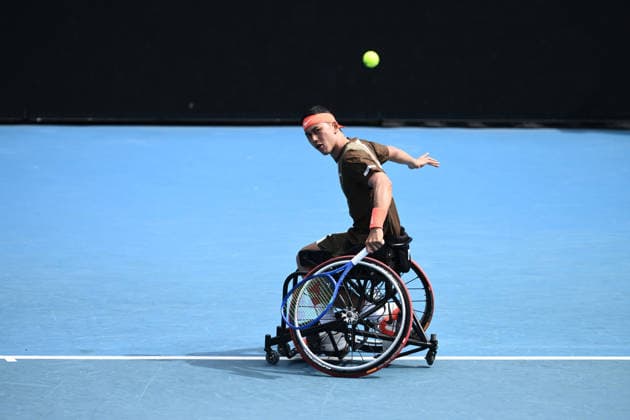 TENNIS AUSTRALIAN OPEN, Tokito Oda of Japan in action during the men™s round 1 wheelchair singles match against Casey Ratzlaff of the USA on day 11 of the 2026 Australian Open tennis tournament at Melbourne Park in Melbourne, Wednesday, January 22, 2026. ( NO ARCHIVING MELBOURNE VICTORIA AUSTRALIA  Copyright: xJOELxCARRETTx 20260128181541595431