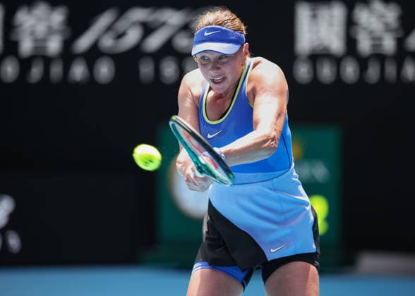 Amanda Anisimova USA , Australian Open 2026 Melbourne Park, Melbourne, Victoria, Australia Copyright: xJuergenxHasenkopfx